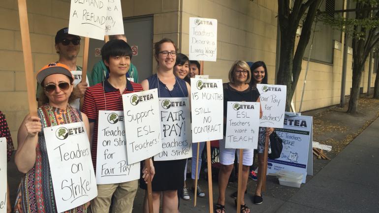 Vancouver English Centre picket line