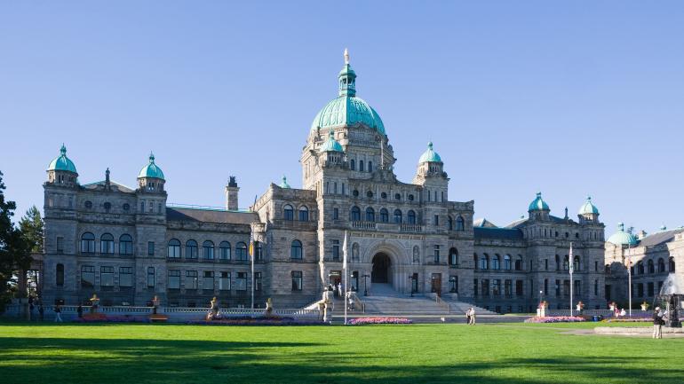 BC legislature building in Victoria