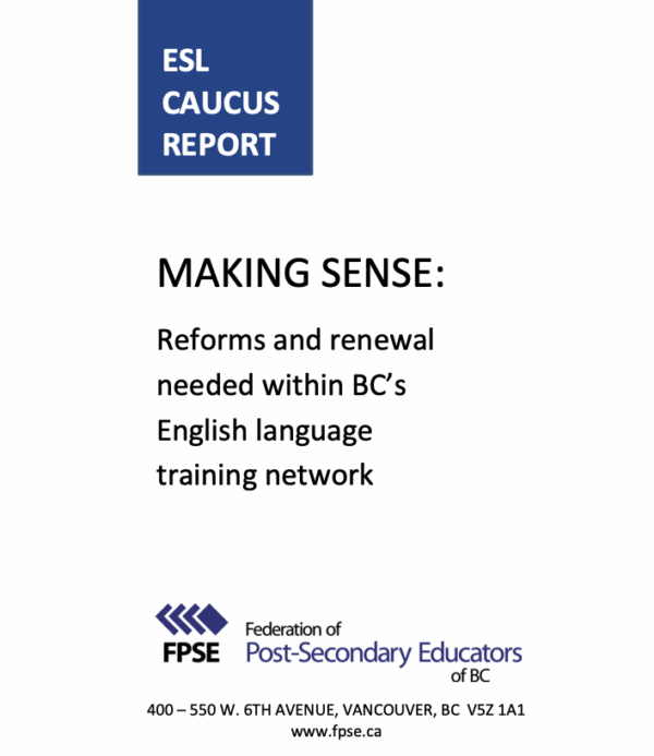 Making Sense (FPSE ESL Caucus Report)