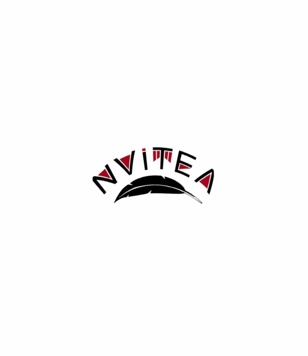 Logo with wordmark with feather drawing