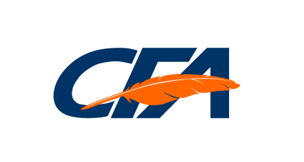 Letters CFA with feather icon in front