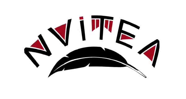Logo with wordmark with feather drawing