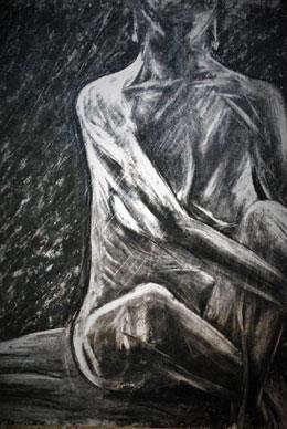 black and white drawing of human body