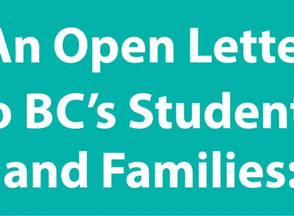 An Open Letter to BC's Students and Families