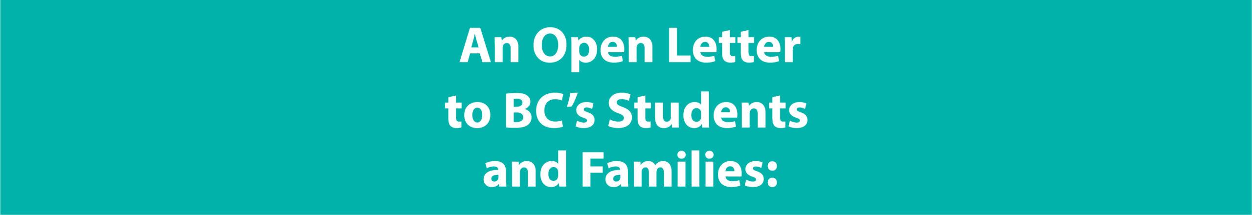 An Open Letter to BC's Students and Families - Federation of Post ...