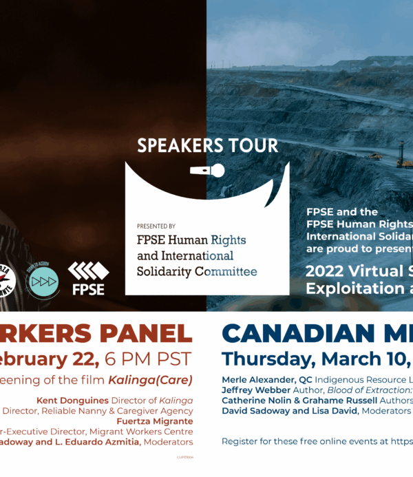 2022 FPSE Human Rights and International Solidarity Speakers Tour