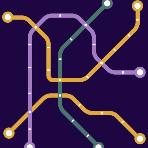 illustration of subway map like lines