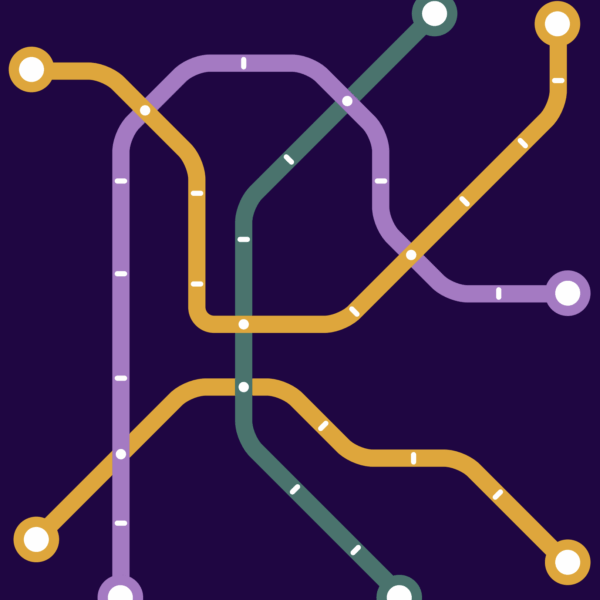 illustration of subway map like lines