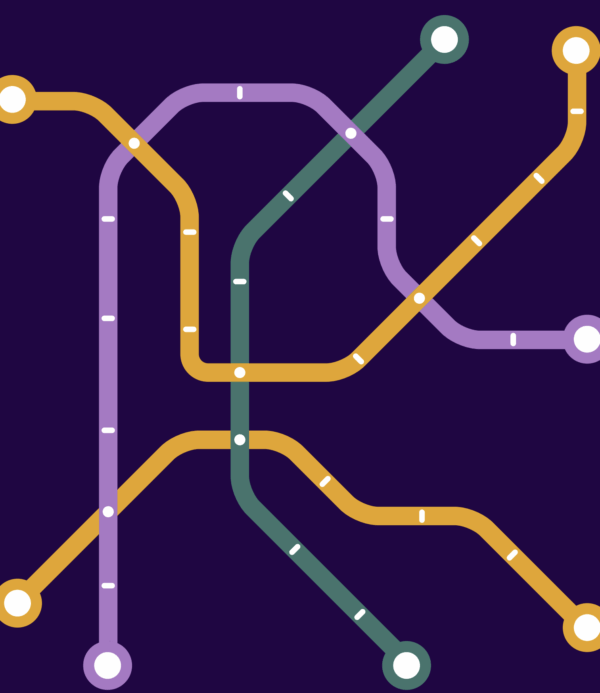 illustration of subway map like lines